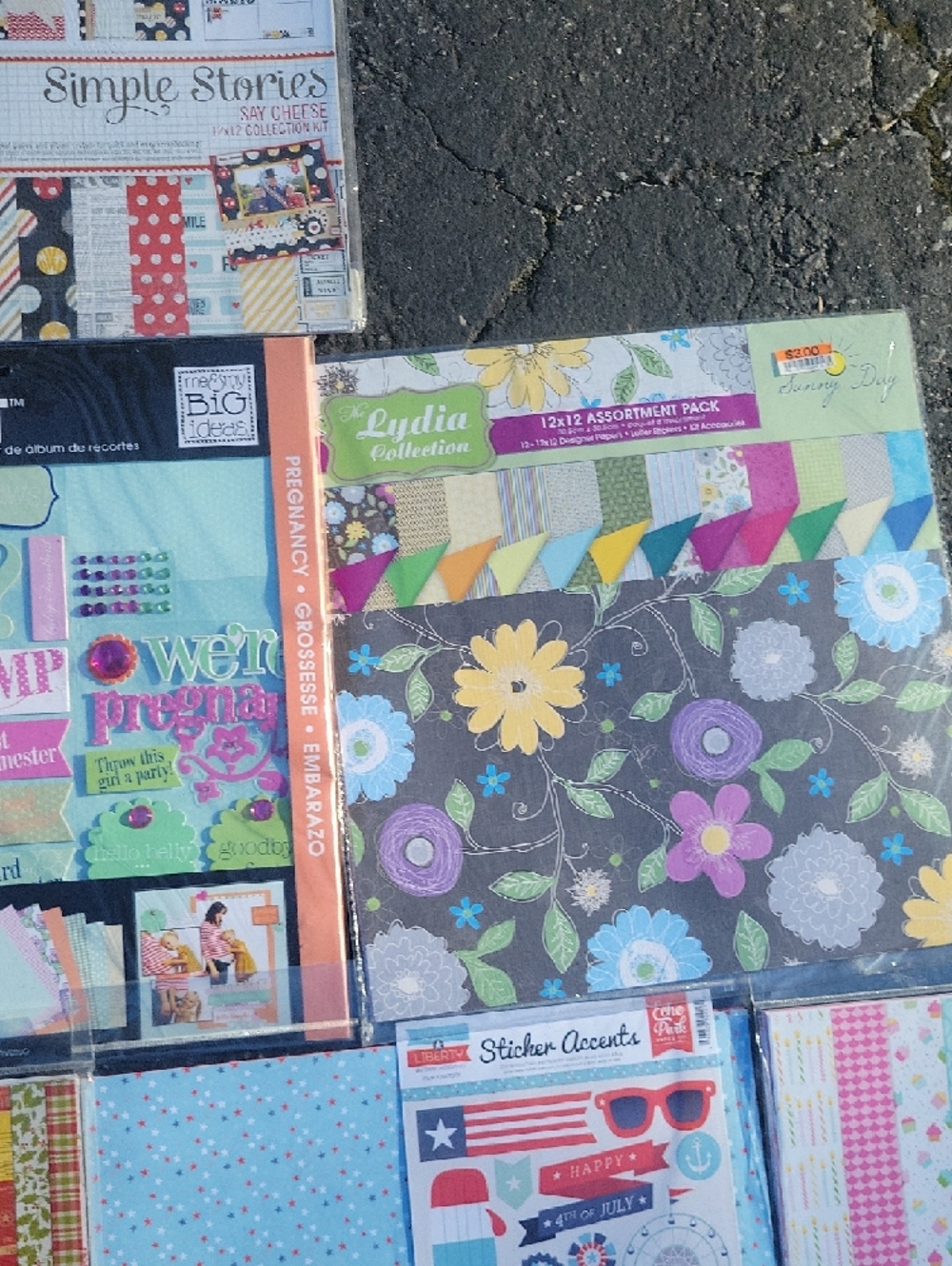 Assorted Patterned Scrapbook Paper Packs - Bright Multi-Color Sets - Picture 12 of 16
